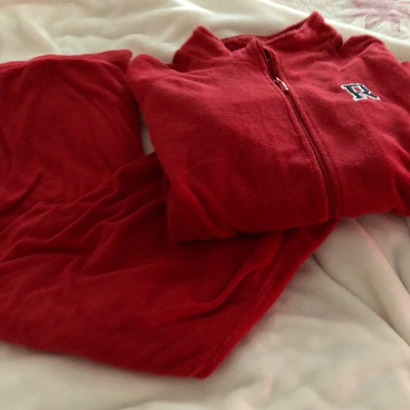 Red Terry Warm Up Suit - Picture 10 of 13